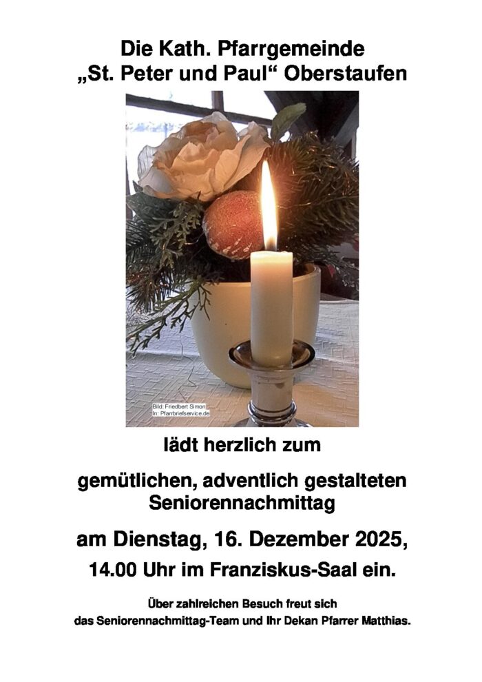 Seniorennachmittag Advent 16.12.2025