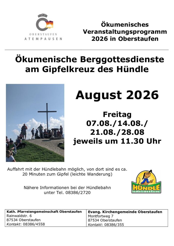 Monatsplakat für BG Hündle August 2026