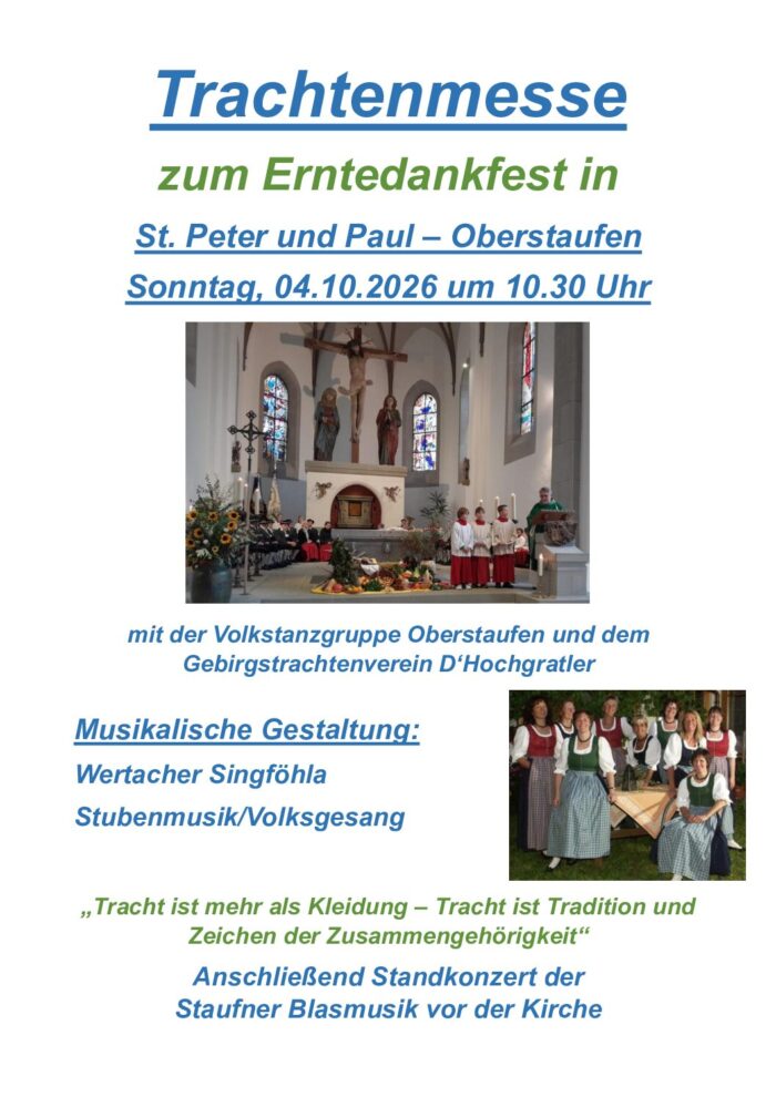 Trachtenmesse Erntedank 04.10.2026